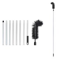 Dachrinnenbürste mit 8 Teleskopstielen, ideal für die Reinigung von Dachrinne, Fenstern und Kronleuchtern, effektive Entfernung von hartnäckigem Schmutz