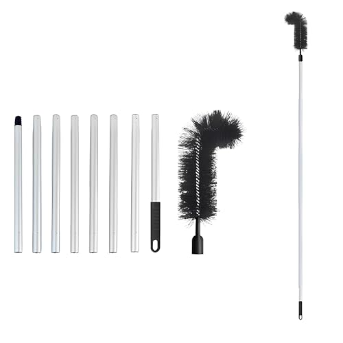 Dachrinnenbürste mit 8 Teleskopstielen, ideal für die Reinigung von Dachrinne, Fenstern und Kronleuchtern, effektive Entfernung von hartnäckigem Schmutz