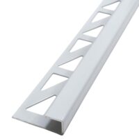Hochwertige Fliesenschiene 2,5m x 12,5mm Eckprofil Aluminium eloxiert Weiß für professionelle Fliesenverlegungen und optimalen Ergebnissen.