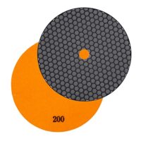 EDW Diamant-Schleifpad, 100 mm Körnung 200, für Trockenschliff auf Fliesen, Naturstein, Kunststein, Granit, Marmor, Glas und Keramik