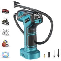 Tragbare Luftpumpe mit digitalischem Display und Verlängerungsschlauch, kompatibel mit Ma-kita 18V LXT Akku