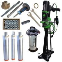 Eibenstock Diamant Kernbohrmaschine PLE 182 mit 3x Diamant Bohrkronen, Wasserdruckbehälter und Befestigungsset