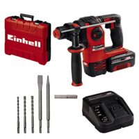 Einhell Akku-Bohrhammer HEROCCO Kit + 5, Power X-Change, Li-Ion, 18V, 2.2 Joule, 18 Nm, SDS-Plus, inkl. 3,0 Ah-Akku, Ladegerät und Werkzeugset