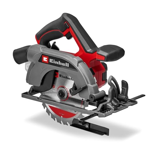 Einhell Akku-Handkreissäge TE-CS 18/165-2 Li - Solo Power X-Change, 18 V, Ø 165 mm Sägeblatt, 57 mm Schnitttiefe, werkzeuglose Einstellung, LED, ohne Akku