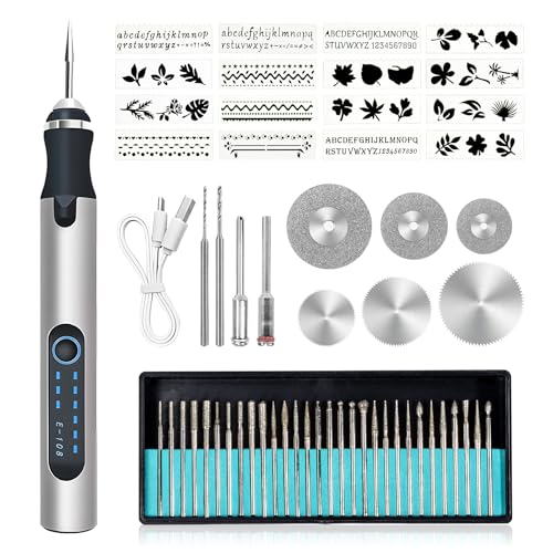 Elektrischer Gravierstift, USB wiederaufladbar, kabellos, tragbares Gravurgerät für verschiedene Materialien