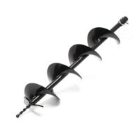 Wiltec Erdlochbohrer Bohrschnecke 150mm Ø, Gusseisen, mit fester Stechspitze, Ersatzbohrer für Erdlochbohrer Pfahlbohrer