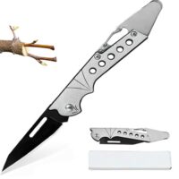Gartenmesser, Klappbar Okuliermesser, Multifunktionales Pfropfmesser für Gartenarbeit und Obstbaumzweige