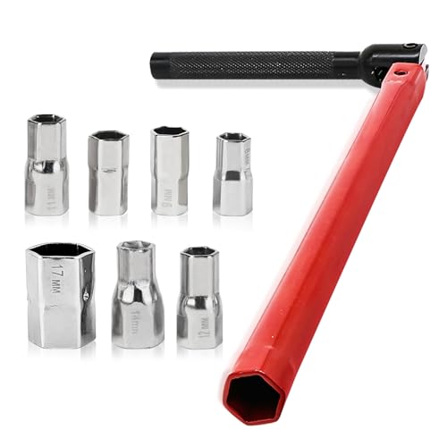 Universalwerkzeug für Rohre/Waschbeckenarmatur, 8-17mm Standhahnschlüssel Stahl Wasserhahn Montage- und Demontage-Assistent