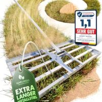 GARLINGO Rasenrakel für optimale Pflege, 75 x 35 cm, inkl. 1,7m Metallstiel, Rasen Rakel zum Rasen bearbeiten und nivellieren