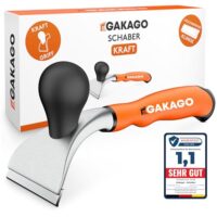 Hochwertiger Universalschaber mit 65mm langen Ziehklinge aus langlebigen Wolframcarbid, ideal für Holz, Metall, Beton oder Stein und ergonomischer Handknauf zum ermüdungsfreien Arbeiten