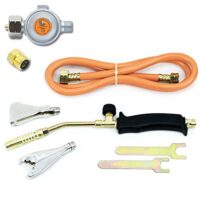 Gasbrenner Handlötset, 3 Brenneraufsätze, Schlauch 1,5m, Gasdruckregler 4 bar, Flammentemperatur bis 1850°C, Lötbrenner für anspruchsvolle Löt- und Heizarbeiten