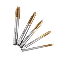 Gewindeschneider-Set mit hoher Härte, 5 beschichtete HSS-Gewindebohrer für Metallbearbeitung und Gewindeprojekte