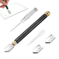 Ein Set mit Glasschneidern und Schraubendreher, ideal für verschiedene Glasarbeiten wie Mosaik, Fliesen, Mörtel und Buntglas.