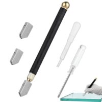 Glassschneider 2mm-20mm, Metalllegierung, Hartmetallspitze zum Schneiden von Glas, ideal für dicke Glasflächen und Spiegel sowie Mosaiken