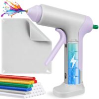 Cordless Hot Glue Gun, Heißklebepistole mit Silikonmatte für Ostern DIY Basteln und Modellbau