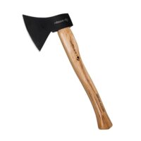 Höger Technik Äxte 1000g mit Holzstiel, Mehrzweckaxt zum Spalten und Hacken, ergonomische Holzgriff, gehärtetes Axtblatt 47-55 HRC, mit Keilbefestigung, nach DIN 5131