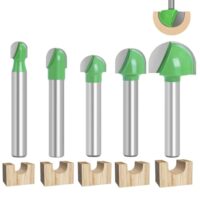 5 hochwertige Fräser von Hugwish für Oberfräsen, ideal für das Schneiden, Perlensticken und Riffeln in Holz, MDF, Spanplatten usw.