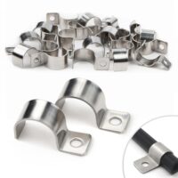 25 Stück Kabelschellen Metall Rohrschellen 20mm V2A Edelstahl 304 für Wasserrohre und Kabel Befestigung Einzelloch U-Rohrschelle Unterputz Installation