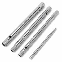 Professionelles Werkzeugset mit 4 verschiedenen Größen und rotierender Kraftstange, ideal für Sanitäranlagen und Wasserhahn-Installationen.