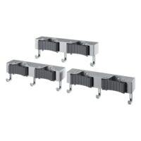 Metaltex Hang-up 6 Klemmleiste, Gerätehalter mit 3 Haken für Besen und Putzgeräte in Werkstätten und Vorratsräumen