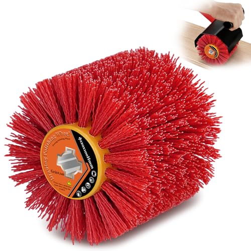 Nylonbürste für Holzverarbeitung, 120x100mm Schleifbürste, Polierbürste zum Holzverarbeiten, Bürste für Satiniermaschine, Borstenbürste, Drahtziehrad, Grit Bürste für Holz