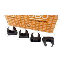 50x OBO Bettermann M20 Quick-Schellen, Klemmschelle, Rohrschelle, anreihbar, tiefschwarz, 20mm, 50 Stück