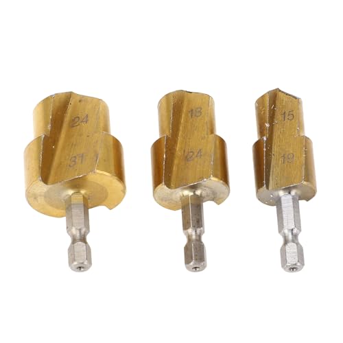 Hochwertiges PPR Rohrreibahlen Set aus Kohlenstoffstahl für PVC Kunststoffrohre und Sanitäranlagen mit 19mm, 24mm und 31mm Sechskantschaften