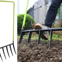 Rückenschonende Grabegabel zum Tiefenlockerungsset, 5 Zinken mit je 30 cm Länge, ideal für Gartenarbeit und Bodenbearbeitung