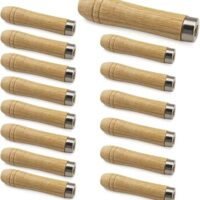 Ruikcoll 15 Stück Holzfeilengriff, Feilenheft mit starker Metallkrage, für Schreiner und Holzbearbeiter, Länge 105 mm, Werkzeugwartung 6 mm Loch