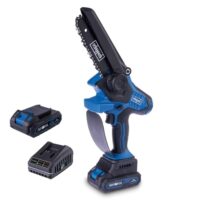 Scheppach Akku Gehölzschneider BC-PS150-X, 150mm Schnittlänge, 6'' Schwertlänge, Automatische Kettenspannung, 20V-IXES-Serie, 10 Jahre Garantie, mit 2Ah Akku und Ladegerät