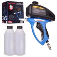 Sandstrahlpistole im Set mit 2 kg Korund Strahlmittel und Schnellverbinder, Metalldüse Ø 5 mm, für Modellbau und Präzisionsarbeiten