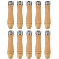 10er Pack Holz-Feilengriff, Sicherheits-Griff mit Metall-Ringen für eine sichere und bequeme Handhabung bei der Holzbearbeitung