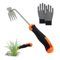 Effizienter Unkrautentferner mit scharfem Rechenzinken und halbmondförmiger Schaufelspitze für effektives Entfernen von Wurzeln und Unkraut im Garten