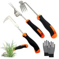 Ein Set von Unkrautstechern, Gartenschaufel und Gartenkralle aus hochwertigem Edelstahl für effektives Entfernen von Wurzeln und Unkraut im Garten