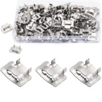 100 Stück V2A Edelstahlschlaufen, 10 mm breit, für Straßenschilder, Umreifungen und Schwerlastanwendungen