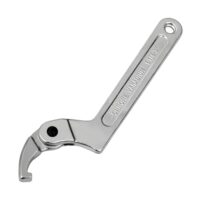 Verstellbare Haken-Schlüssel aus kohlenstoffreichem Stahl für Mechanische Geräte und Fahrzeuge mit silberner Farbe und Verstellbarkeit der Größe zwischen 32-76 mm