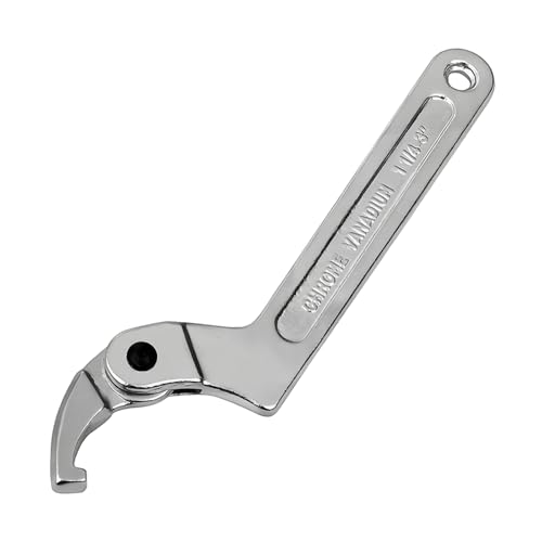 Verstellbare Haken-Schlüssel aus kohlenstoffreichem Stahl für Mechanische Geräte und Fahrzeuge mit silberner Farbe und Verstellbarkeit der Größe zwischen 32-76 mm