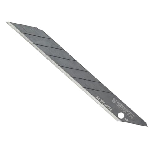 10x Abbrechklingen spezial 9mm extrem scharf mit 30 Grad Spitze für 9mm Cuttermesser - Würth Klingen für dünn Medien wie Folie oder Papier