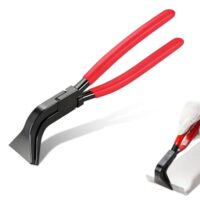 XHYASD Falzzange 45°, Abkantzange Blechzange 60 mm, Blechbiegezange mit Rutschfestem Rotem Griff, Dachdecker Werkzeug zum Biegen und Richten von Blechen