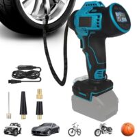 Akku Kompressor für Makita 18V Akku, Luftpumpe für Auto, Motorrad und Fahrrad mit 12V Autostromkabel