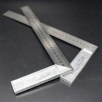 Aluminiumgriff mit Edelstahl-Skala, rechter Messwinkel, quadratisches Lineal (250 mm) für Messen und Einrichten von Objekten