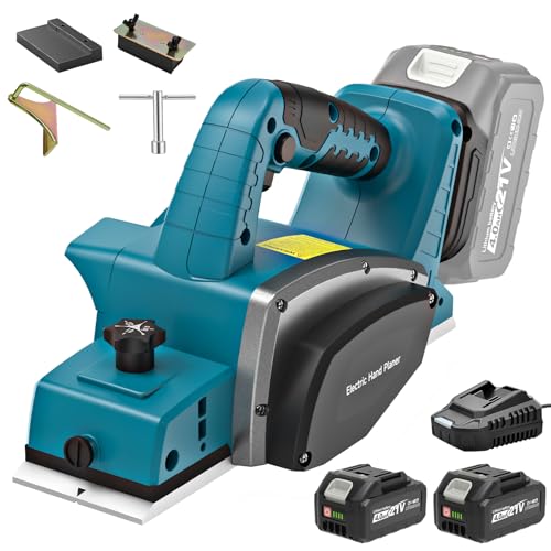 Blayram Akku Hobel Makita 18V Akku, 15000RPM Bürstenlose Elektrohobel mit 2 * 4.0Ah Akku für Holzbearbeitung und Möbel DIY