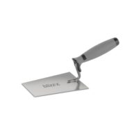 Hochwertige Putzkelle mit Softgriff aus Edelstahl, Made in Germany, für präzise Maurerarbeiten und Putzarbeiten