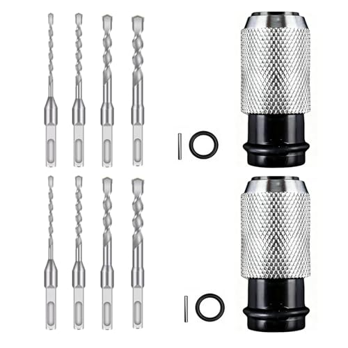 Bohrhammeradapter mit Schlagbohrersatz, Adapter von Elektrobohrer zu Elektrohammer, Transformator, Hammer-Umrüstkopf, Umrüstsatz von Elektrobohrschrauber zu Elektrohammer, für Schwere (2 Sets)