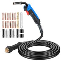 Professionelles Schweißbrenner-Paket mit MIG/MAG-Schweißbrenner MB15AK für CO2-Schweißen in Werkstatt und Industrie, inkl. 22-teiligem Verschleißteile-Set