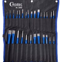 Condor Werkzeug 2990, umfangreiches Set an Meißeln und Durchtreibern aus Chrom-Vanadium-Stahl für verschiedene Anwendungen wie Stemmen, Durchschlagen oder Ankörnen