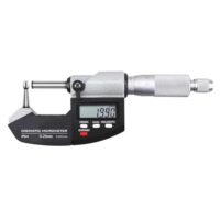 Digitaler Wandstärken-Mikrometer 0–25 mm mit Feinmessgerät, gebogener Messfläche und LCD-Anzeige für die genaue Messung von Rohren und Hülsen.