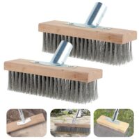 2 Stück Drahtbesenbürste 30 x 7 cm, Edelstahl, Unkraut Aus Garten moos, Hartnäckige Flecken entfernen