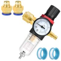 Druckminderer für Druckluft mit Manometer, 1/4 Zoll Wasserabscheider und Luftfilter, ideal für Kompressor und Luftwerkzeuge