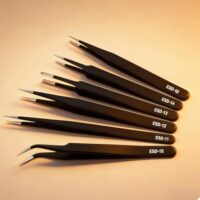 Komplett-Set an Edelstahl-Pinzetten, 6 präzise gebogene Werkzeuge aus hochwertigem Edelstahl für Wartung, industrielle Reparatur und Heimarbeit